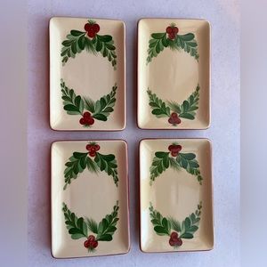 Set of Four Gail Pittman Christmas appetizer plates